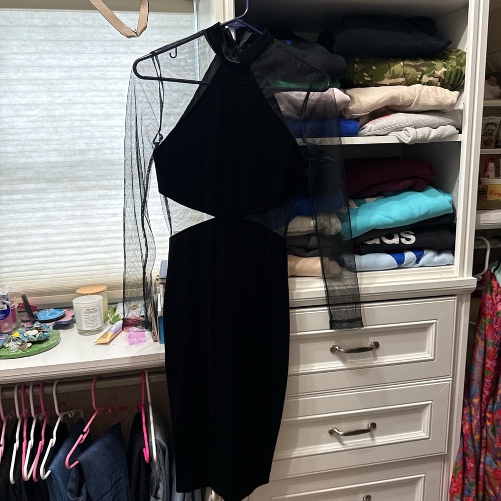 Elegant Black Halter Dress